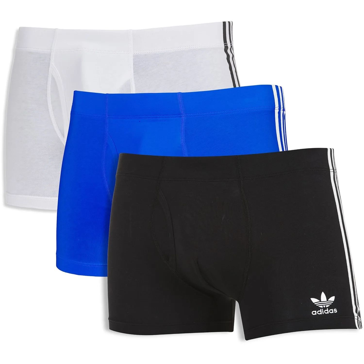 pánské boxerky ADIDAS - BLACK/BLUE/WHITE - 3 ks