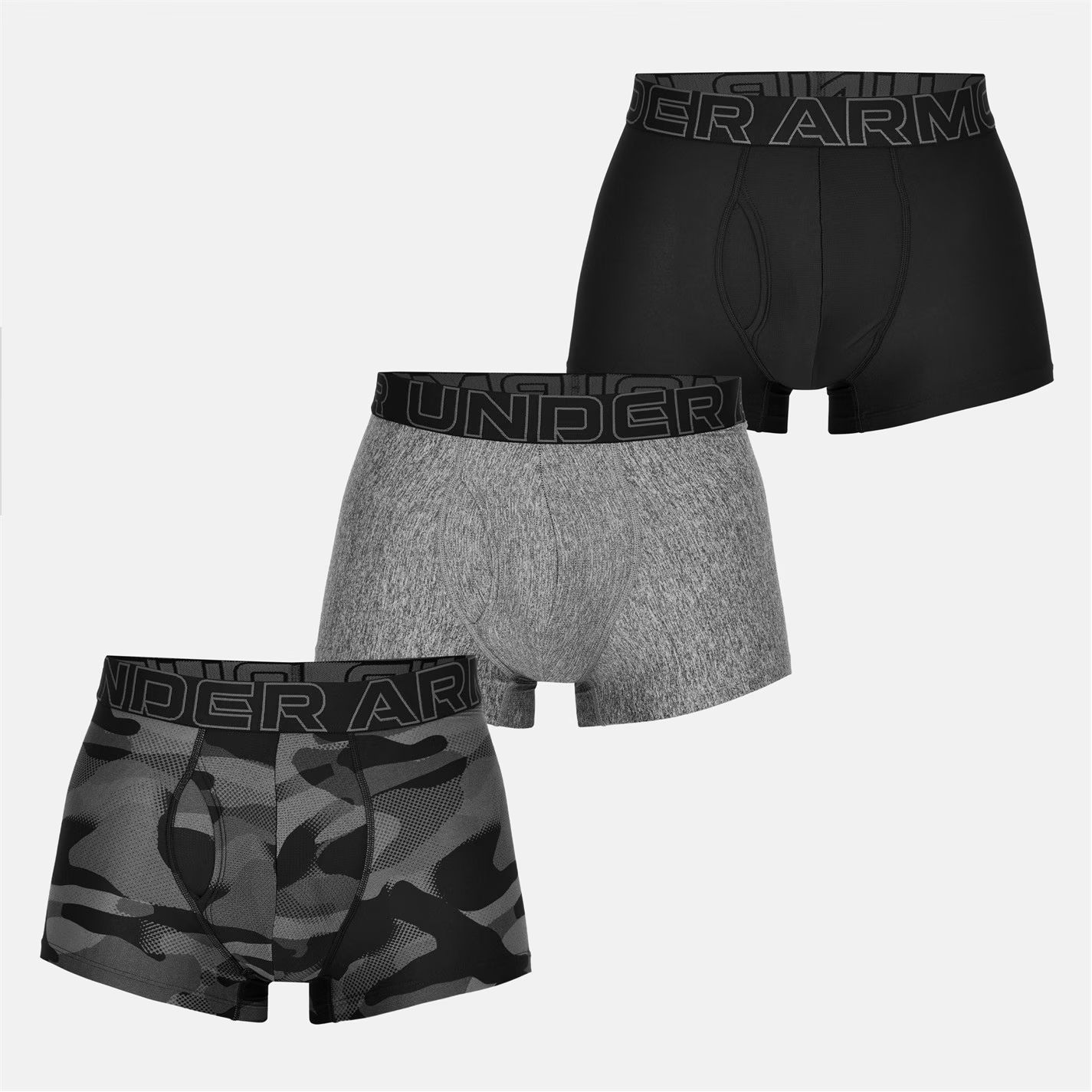 pánské boxerky UNDER ARMOUR - BLACK/GREY/BG - 3 ks - 4XL